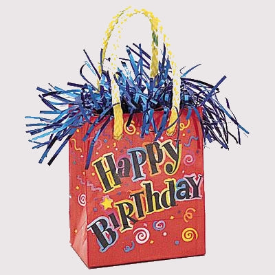 Happy Birthday Mini Gift Bag Balloon Weight