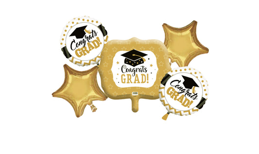 Winner Party Gold Graduation Bouquet 5pc