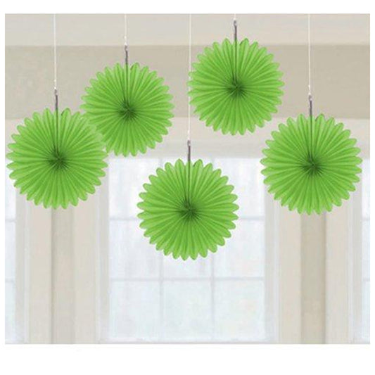 Green Mini Hanging Fans 5ct