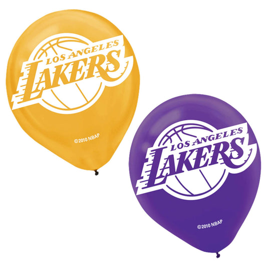LA Lakers 12" Printed Latex Balloons 6ct