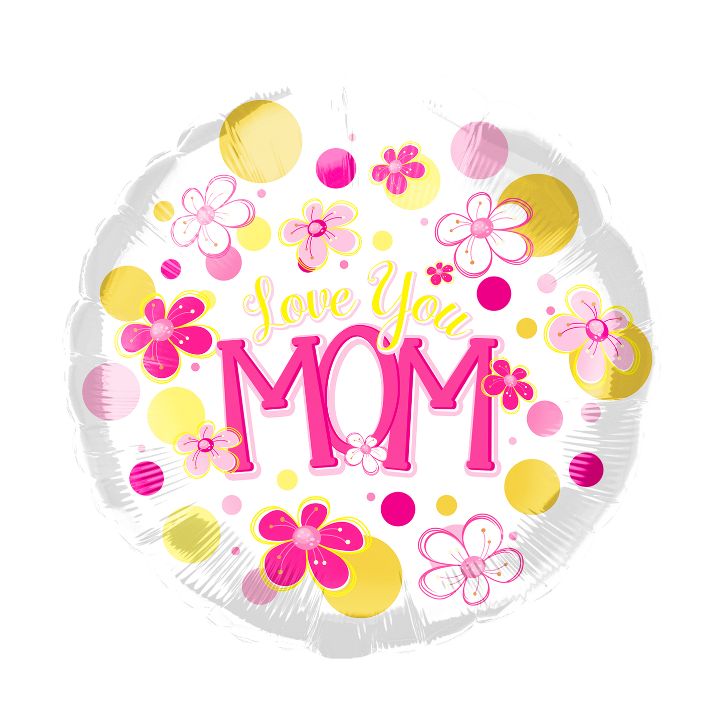 Party America 18" Love You Mom Flowers and Dots Balloon