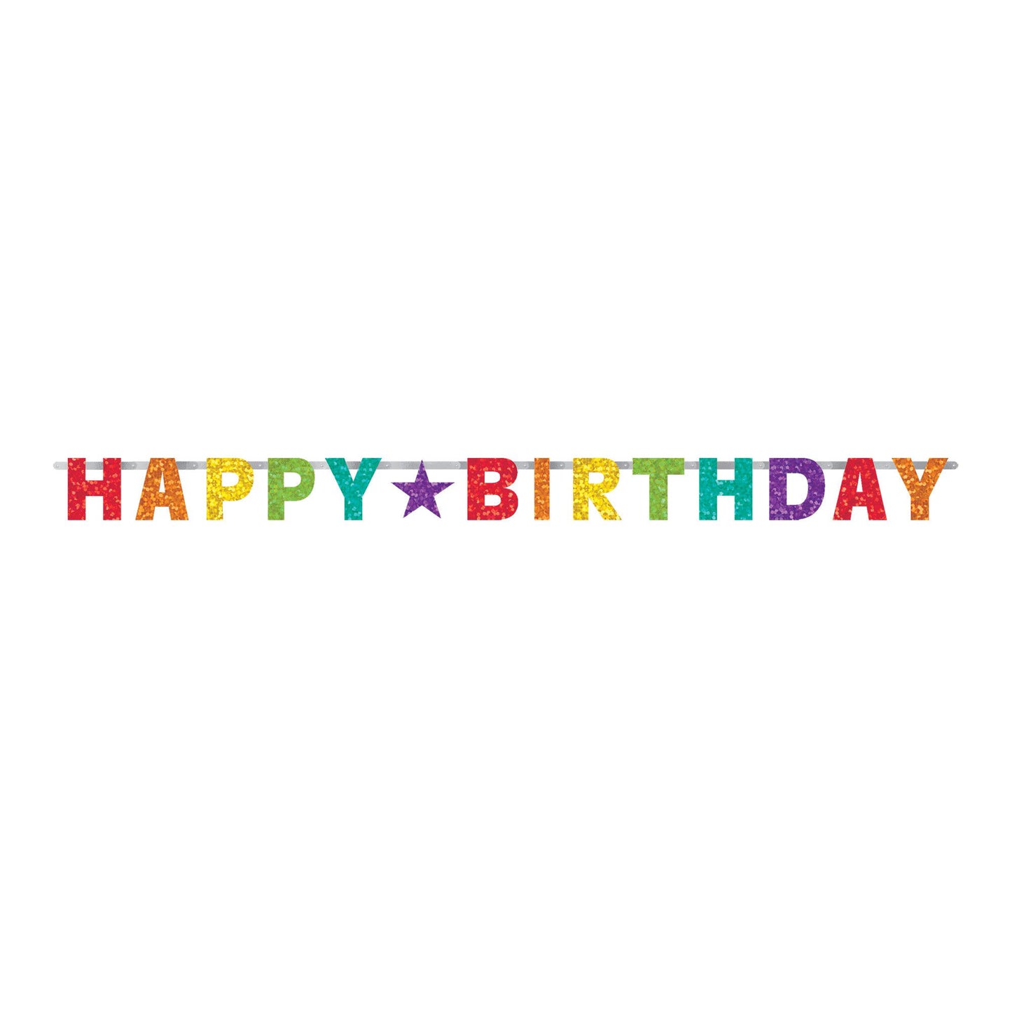 Birthday Accessories Rainbow Prismatic Letter Banner 7.8ft