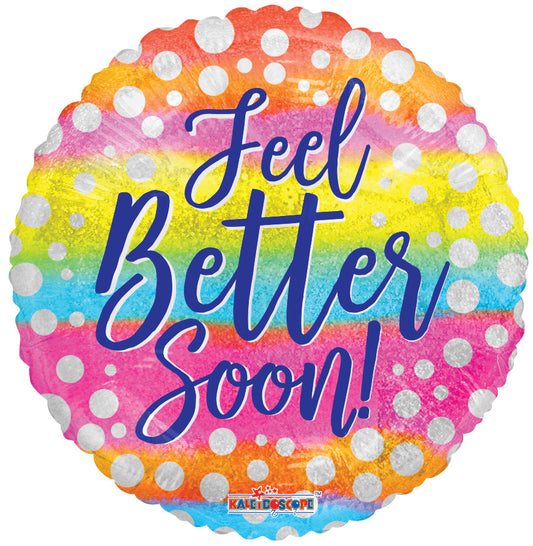 ConverUSA 18" Feel Better Soon Dots Holographic Balloon