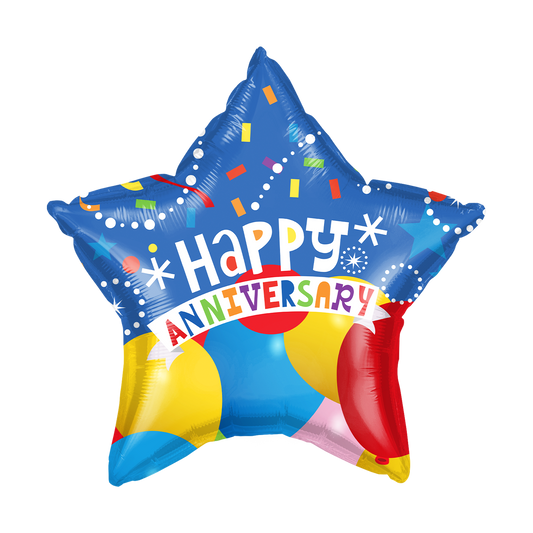 18" Happy Anniversary Star Balloon