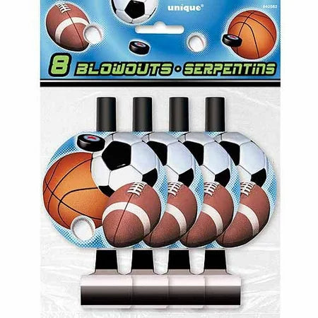 Action Sports Party Blowers, 8-Count