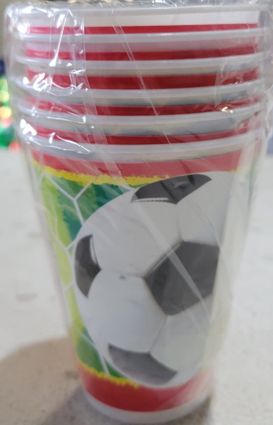 Soccer 8oz Plastic Cups 6ct