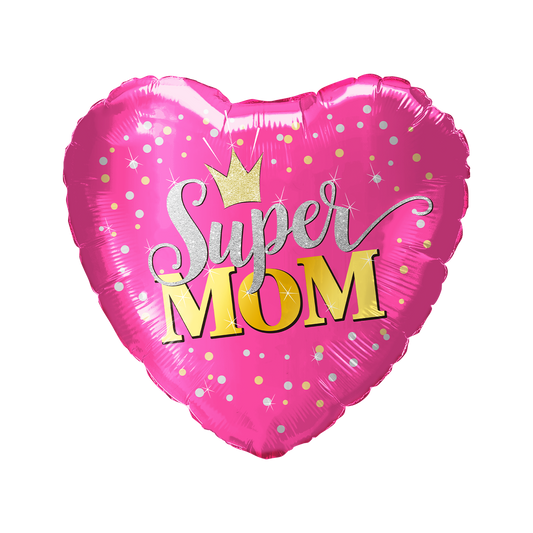 Party America 18" Super Mom Pink Heart Balloon