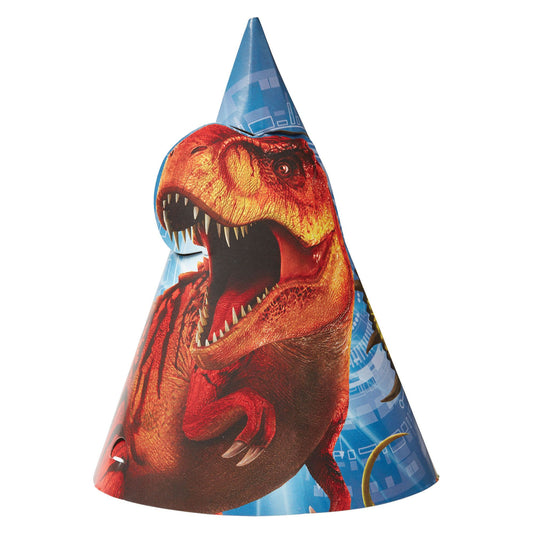 Jurassic World Die Cut Paper Cone Hat 8ct