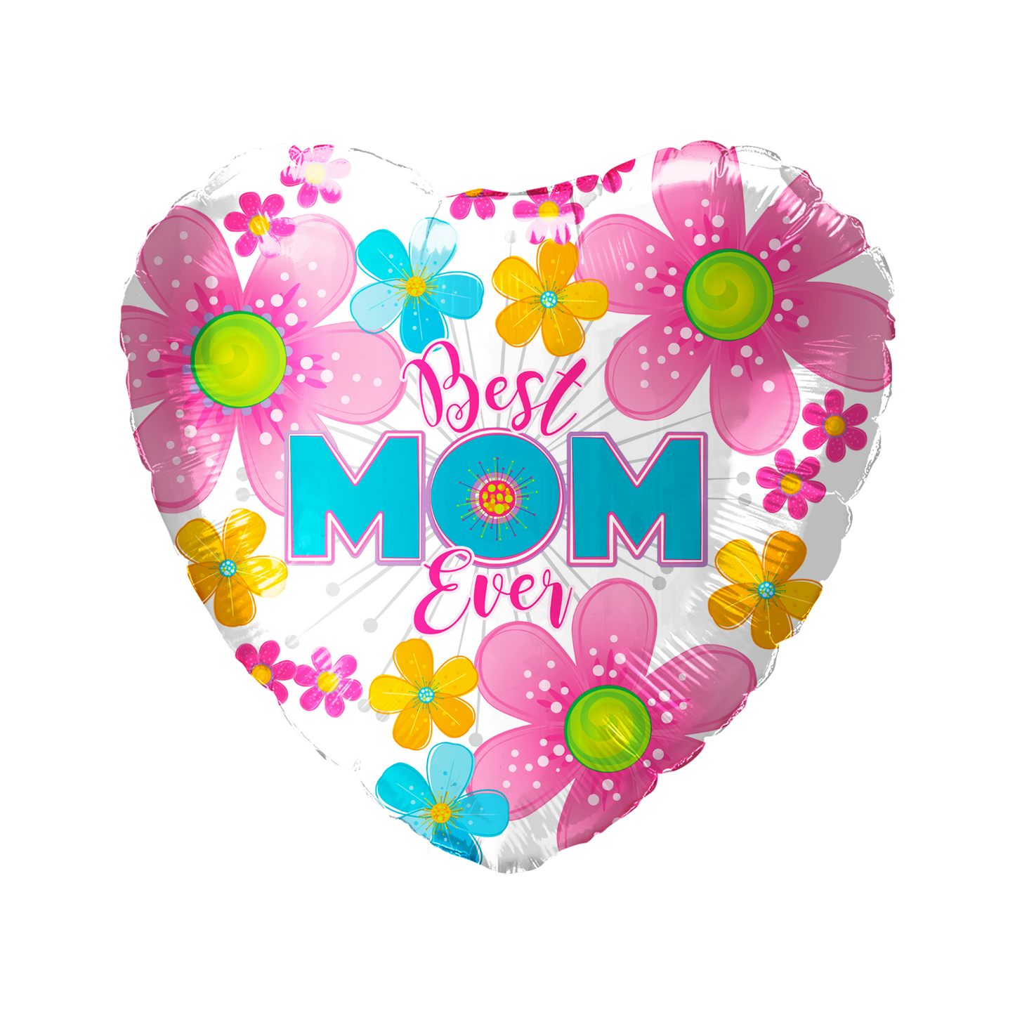 Party America 18" Best Mom Ever Flower Heart Balloon