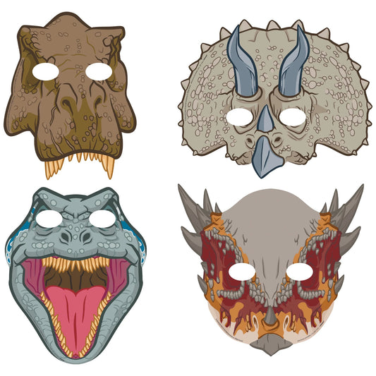 Jurassic World Into the Wild Paper Masks 8ct