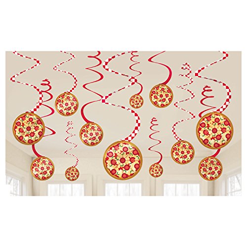 Pizza Party Swirl Decorations 12pc