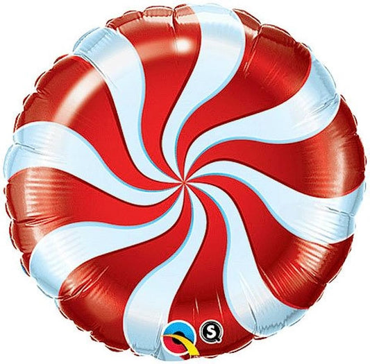 Qualatex 18" Red Candy Swirl Balloon