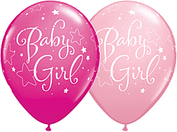 Qualatex 11" Baby Girl Stars Latex Balloon 50ct