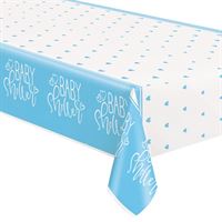 Blue Hearts Baby Shower Rectangular Plastic Table Cover