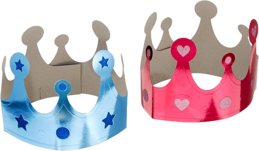 Gender Reveal Crowns Pink/Blue 12pc