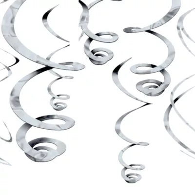 Silver Swirl Decoration 12pc