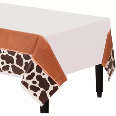 Western Cow Print Plastic Table Cover