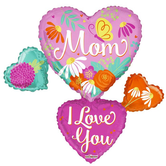 ConverUSA 36" Mom I Love You Hearts Balloon-Pk