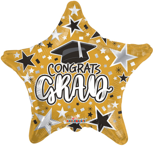 Conver USA 18" Congrats Grad Gold Star-Flat