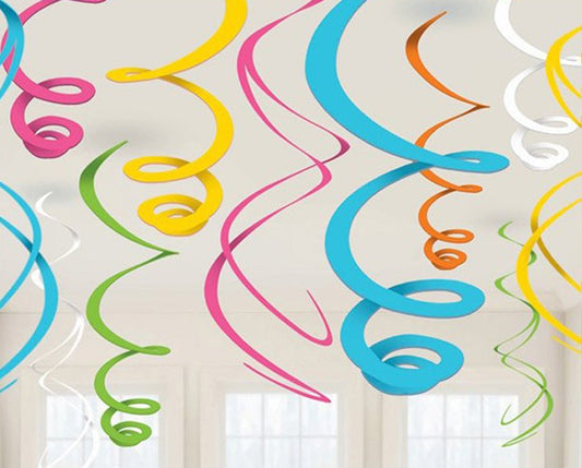 Multi-Color Rainbow Swirl Decoration 12pc