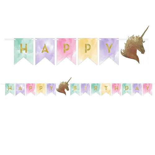 Unicorn Sparkle Happy Birthday Banner 5.5 ft