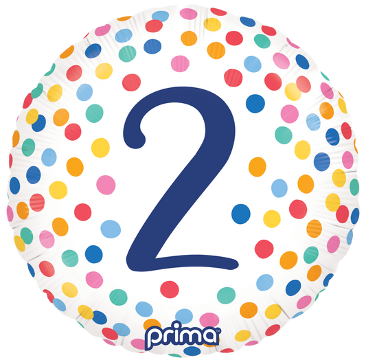 Prima 18” Round Happy Birthday Confetti 2 Balloon