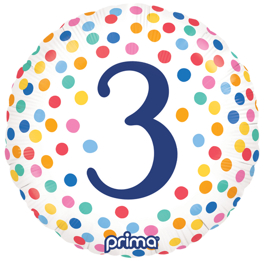 Prima 18” Round Happy Birthday Confetti 3 Balloon