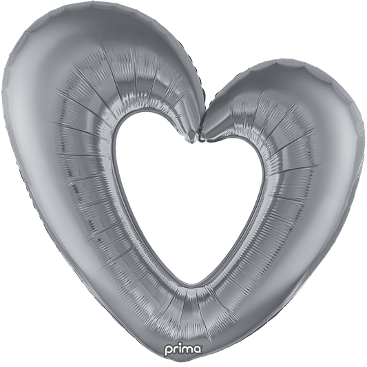Prima 40" Silver Open Heart Balloon