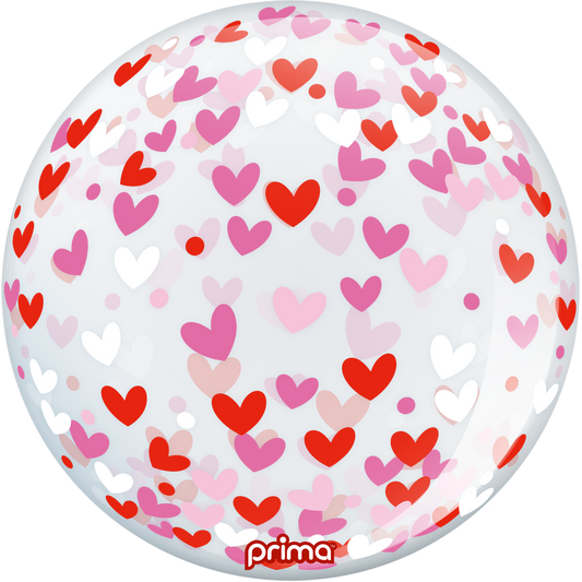 Prima 20” Confetti Hearts Sphere Balloon