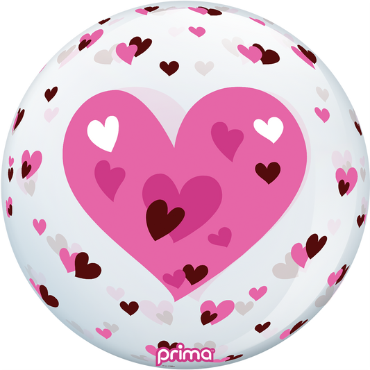 Prima 20” Pink Hearts Sphere Balloon