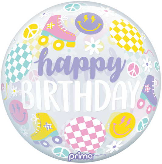 Prima 20” Retro Skates Birthday Sphere Balloon