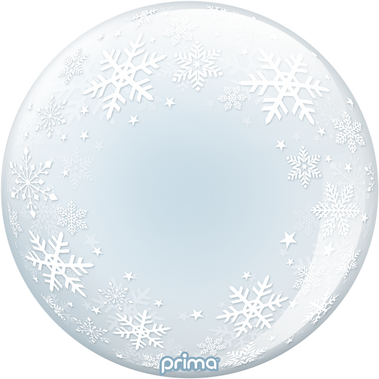 Prima 20” White Snowflakes Sphere Balloon