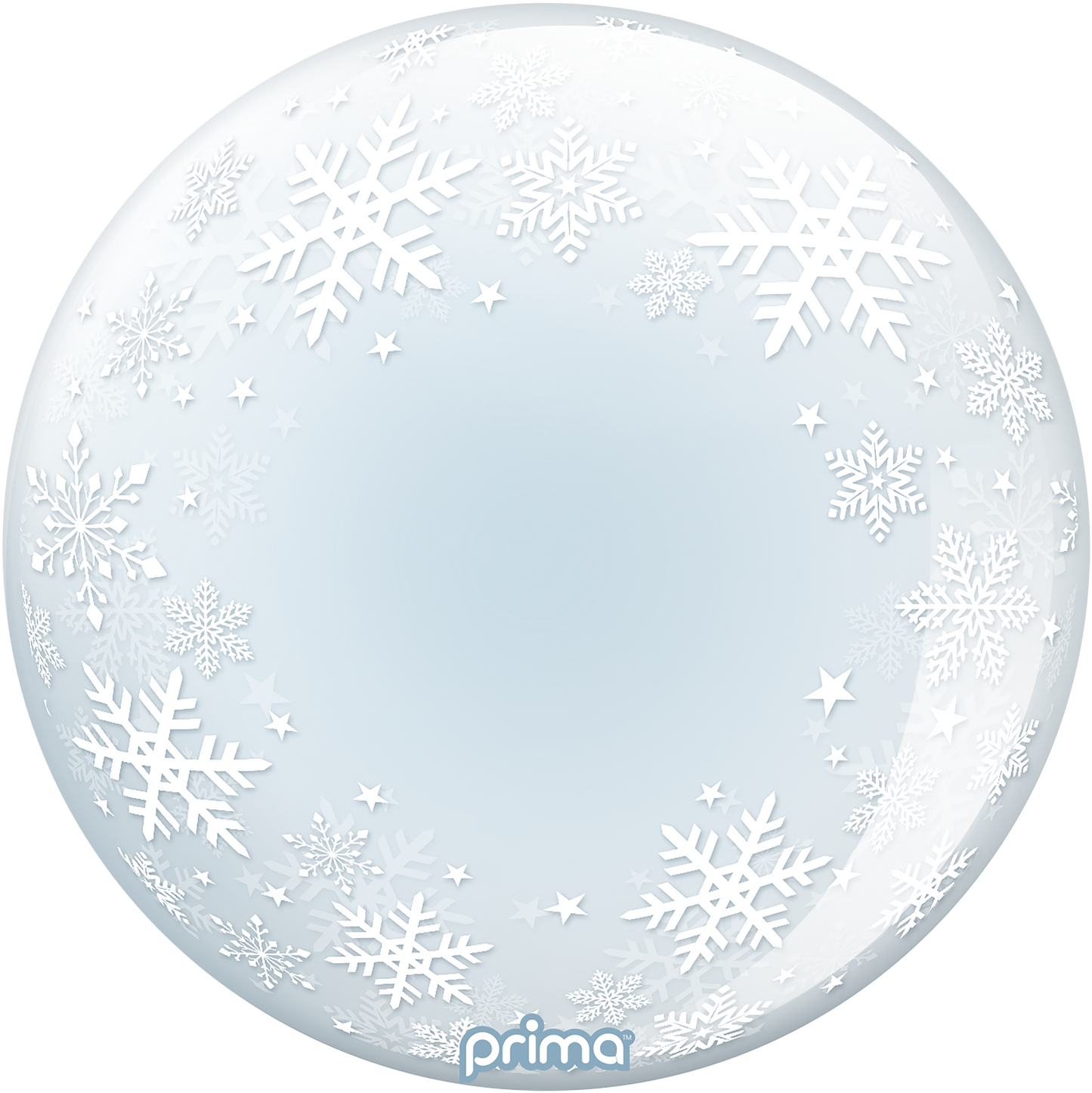 Prima 20” White Snowflakes Sphere Balloon