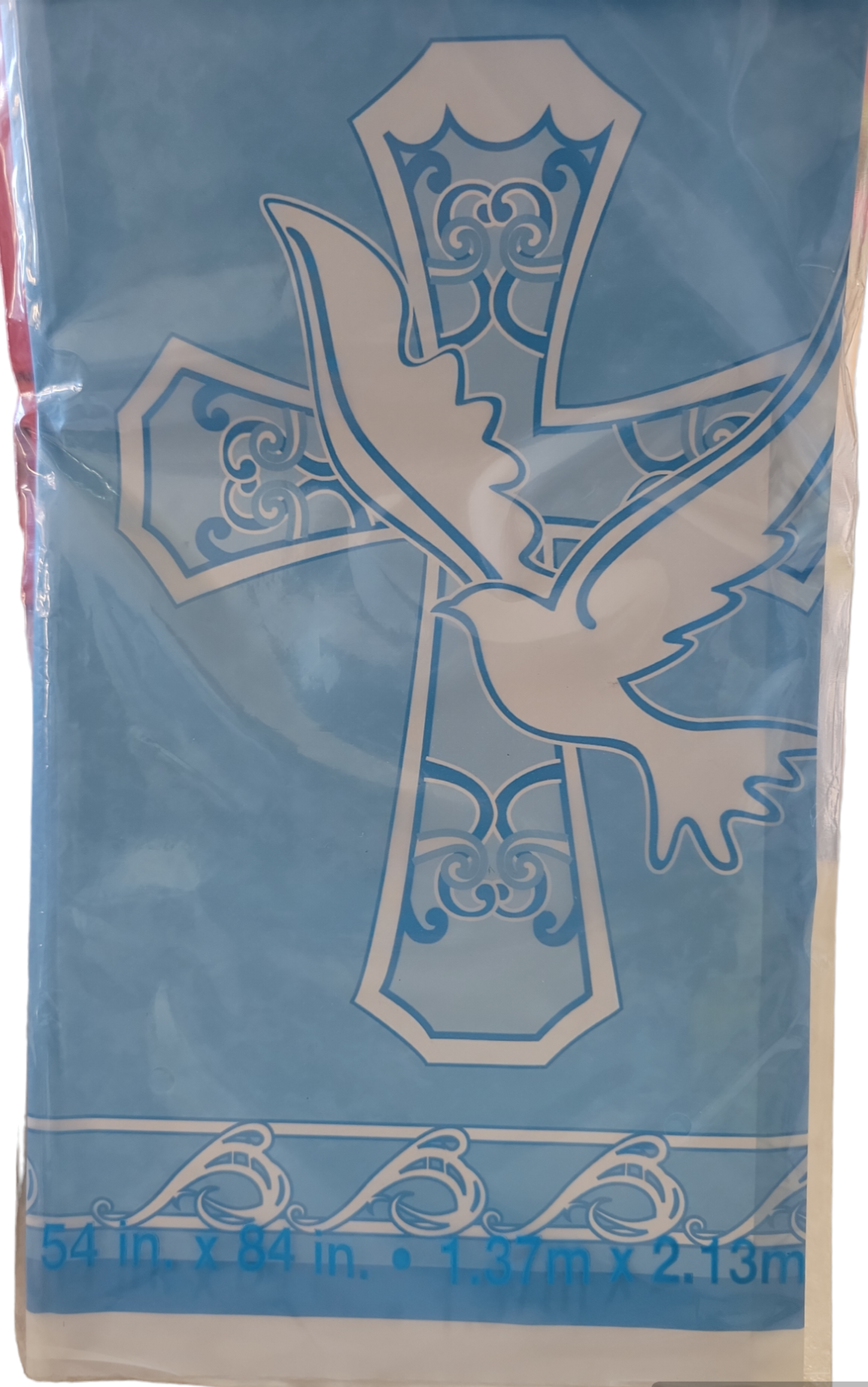 Cross Blue  Plastic Tablecover