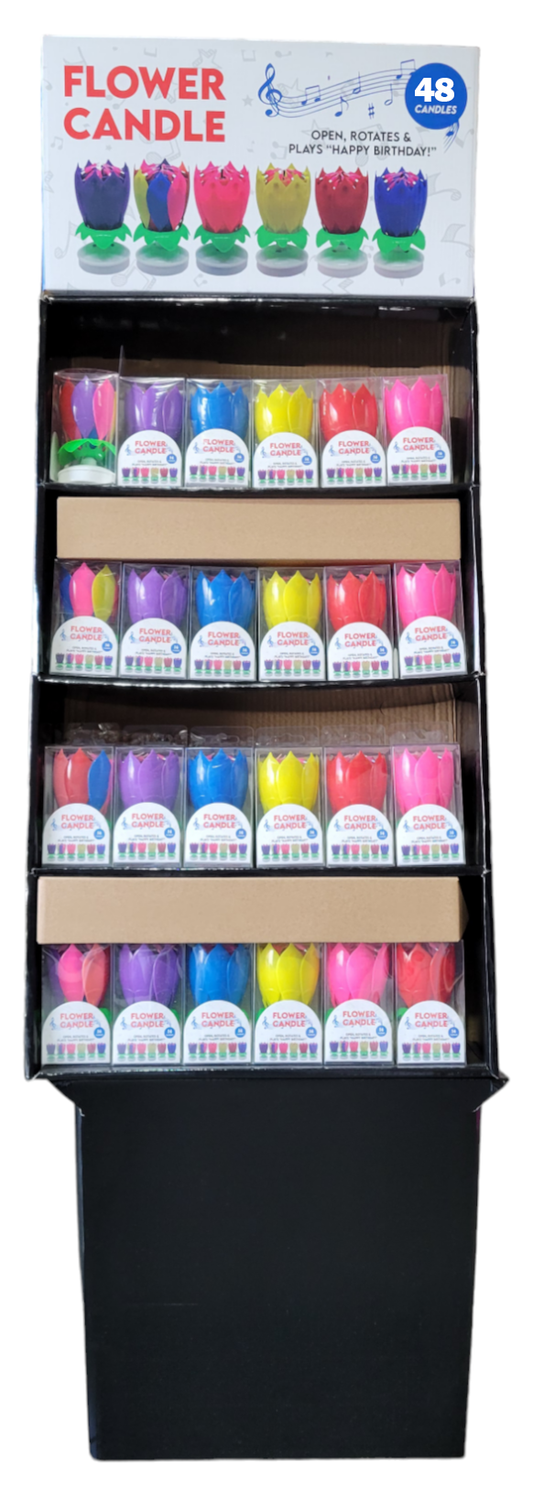 Winner Party Musical Flower Candles (48pc) & Display