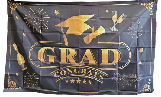 Winner Party 6ft Grad Congrats Champaign Cloth Banner