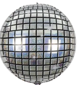 Winner Party 18" Holographic Silver Disco Ball Balloon