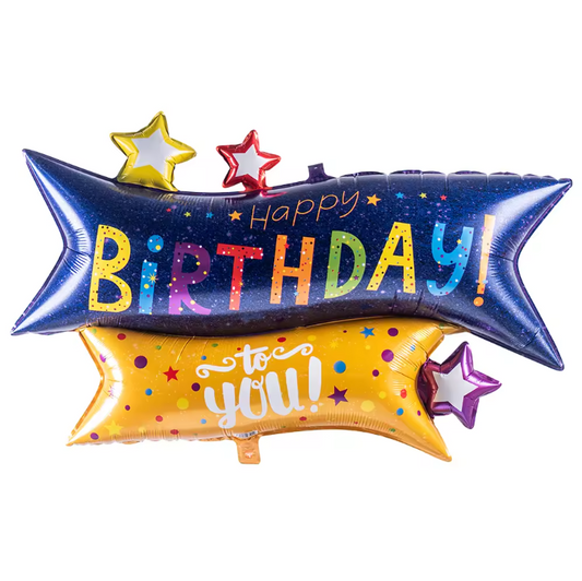 Party America 39" Happy Birthday To You Star Banner Balloon