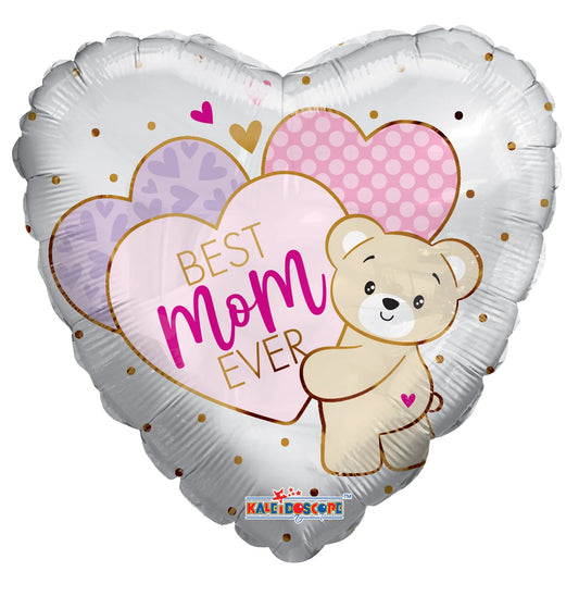 ConverUSA 18" Best Mom Ever Bear Hearts Balloon-Flat