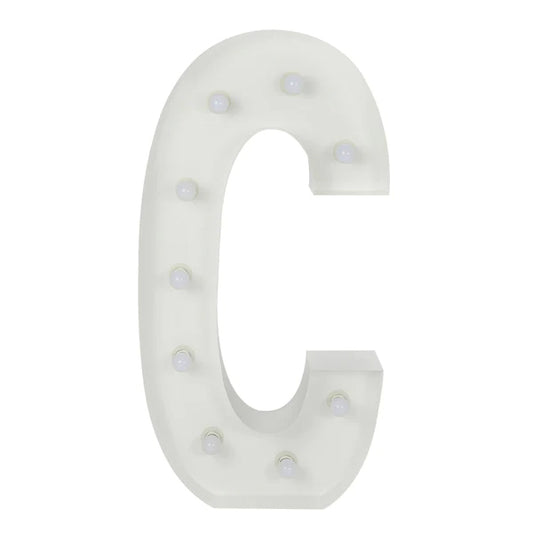 Marquee 4ft Tall Metal C Letter With White Lights