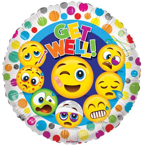 ConverUSA 18" Get Well Smiles Emojis Balloon