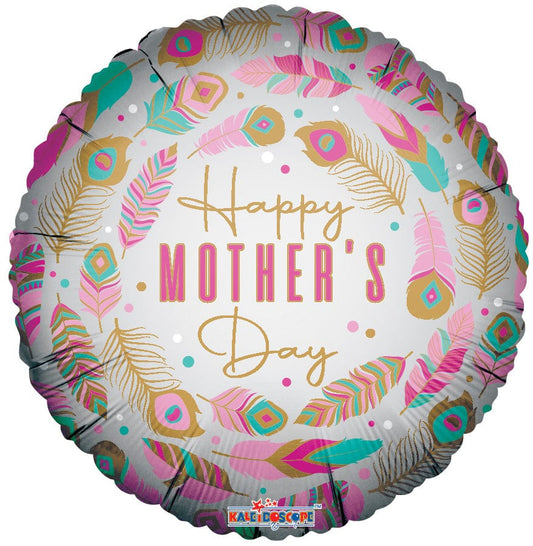 ConverUSA 18" Happy Mother's Day Feathers Balloon-Flat