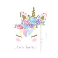 Unicorn Baby Invitations 8ct