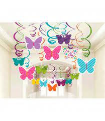 Summer Butterfly Hanging Swirl 30ct