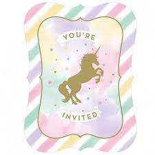 Unicorn Sparkle Invitations 8ct