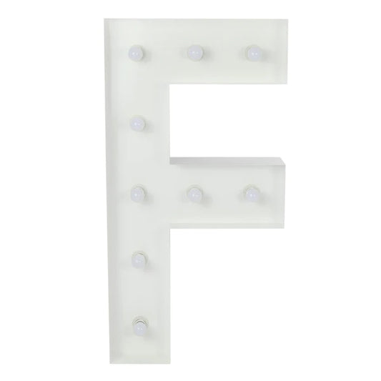 Marquee 4ft Tall Metal F Letter With White Lights