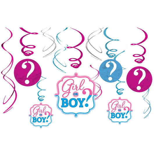 Girl or Boy Deco Swirl 12pc
