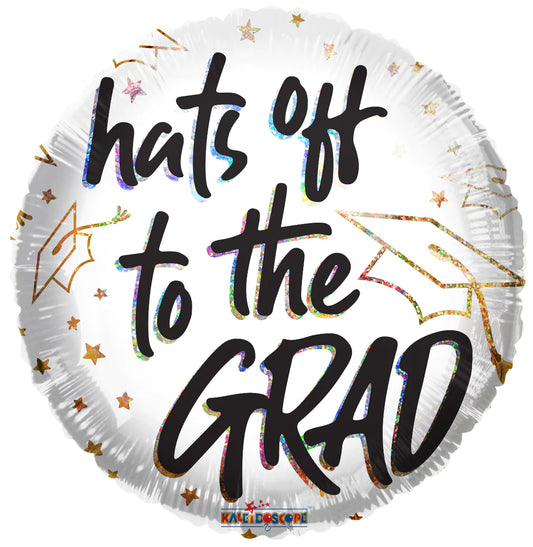 ConverUSA 18" Hats Off To The Grad Holographic Balloon-Flat