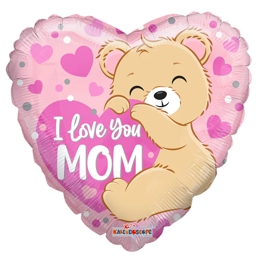 ConverUSA 18"I Love You Mom Bear Hearts Balloon-Flat