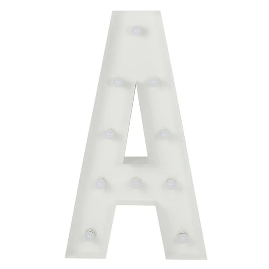 Marquee 4ft Tall Metal A Letter With White Lights